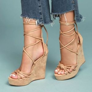 Lace-up  Wedges like new